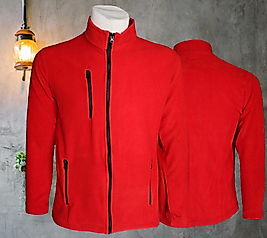 KIRMIZI 3 CEPLİ POLAR CEKET